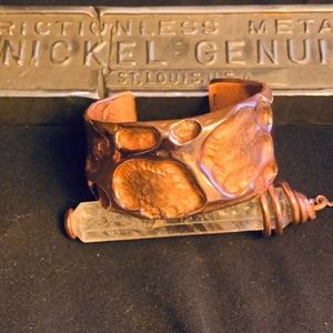 Air chased copper bracelet hand made solid copper